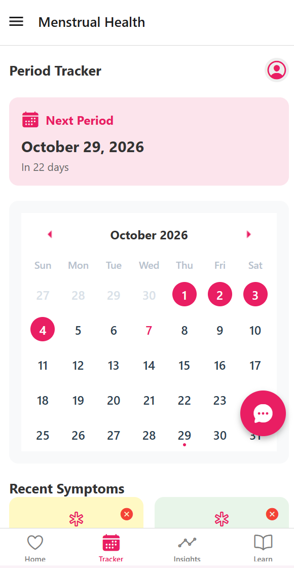 Period tracker — menstrual module