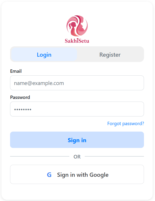 Sign-in screen